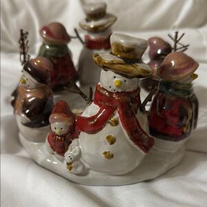 Ceramic Snowman Family Holiday Decor